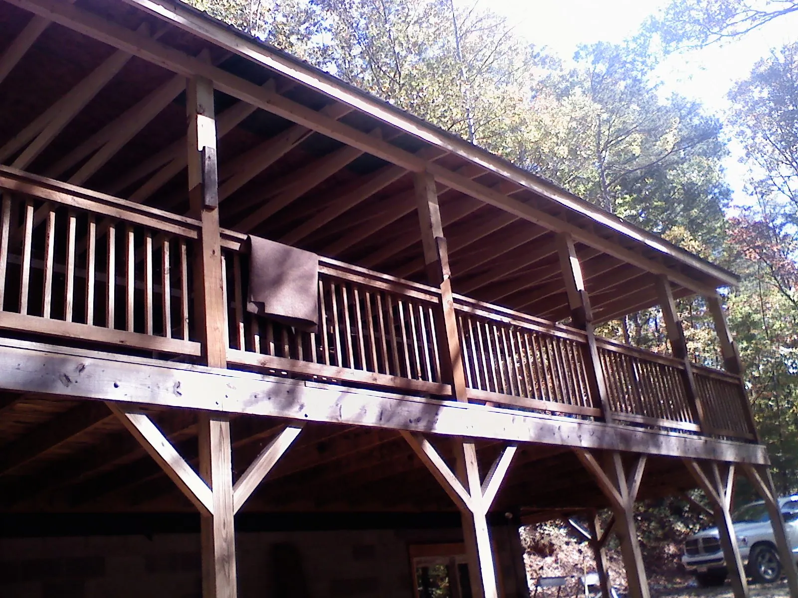 Timber framing under a new elevated porch and deck — Roof Leak Repair in Blountville by Roofing Brothers